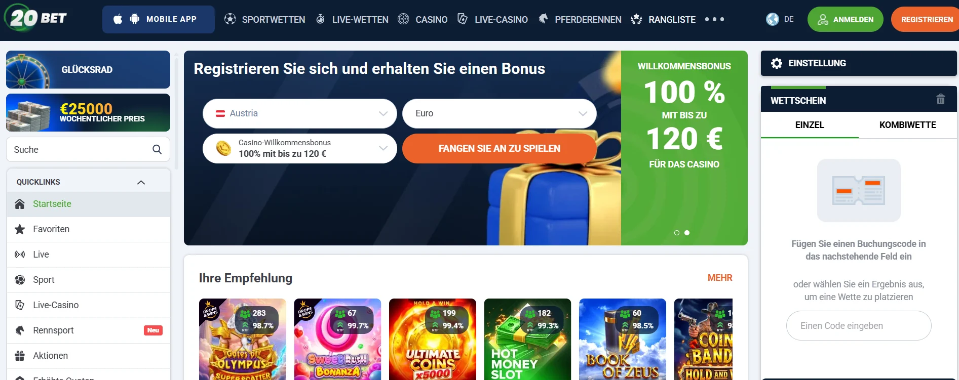 online casinos mit schneller auszahlung – 20Bet